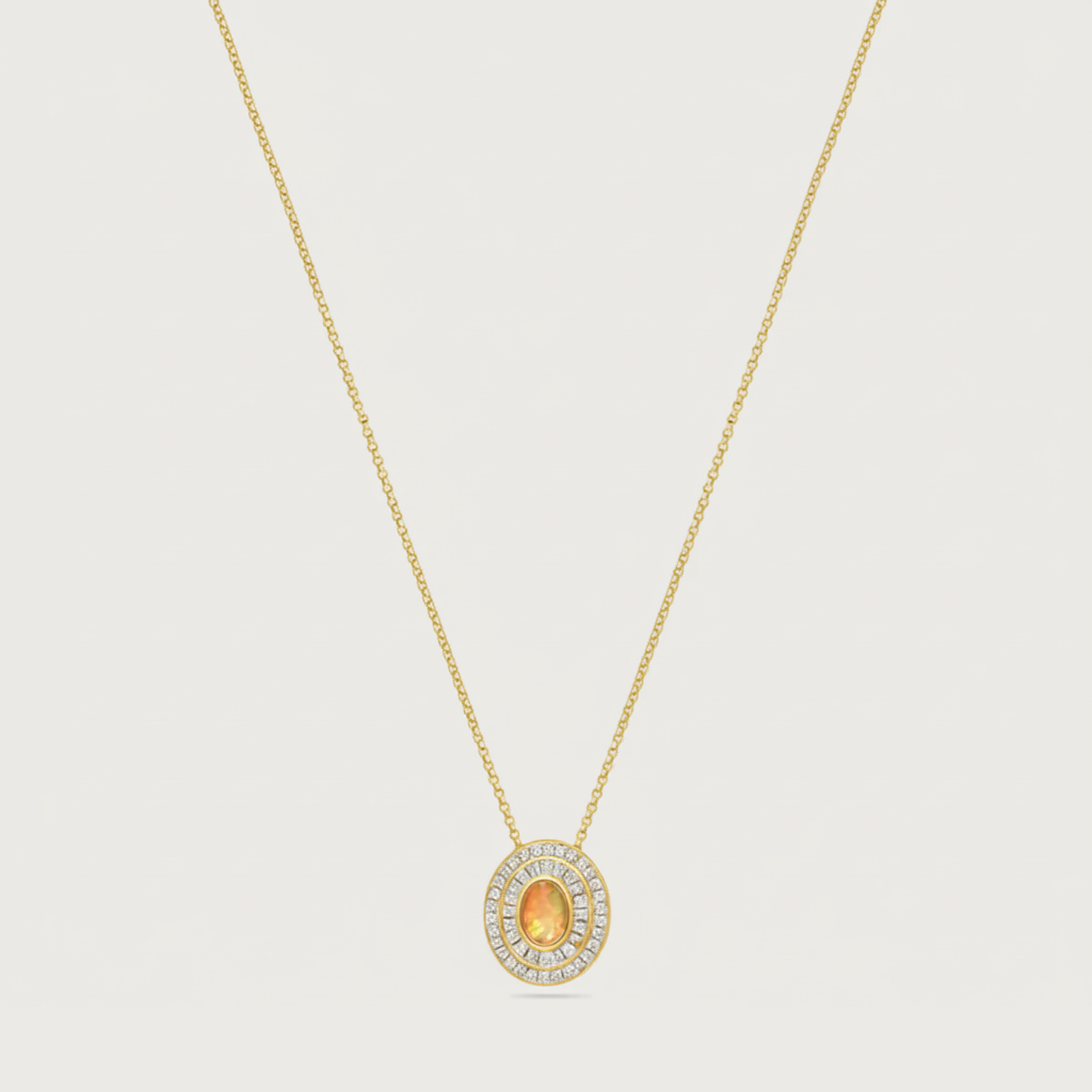 The Alice White Opal Cabochon and Diamonds Eclipse