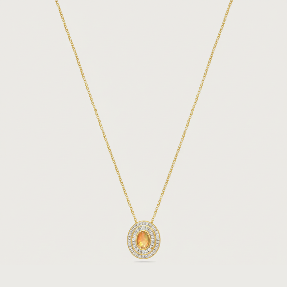 The Alice White Opal Cabochon and Diamonds Eclipse