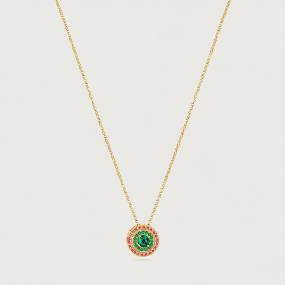 My Universe Necklace and Hand-Chain Emerald and Pink Sapphire