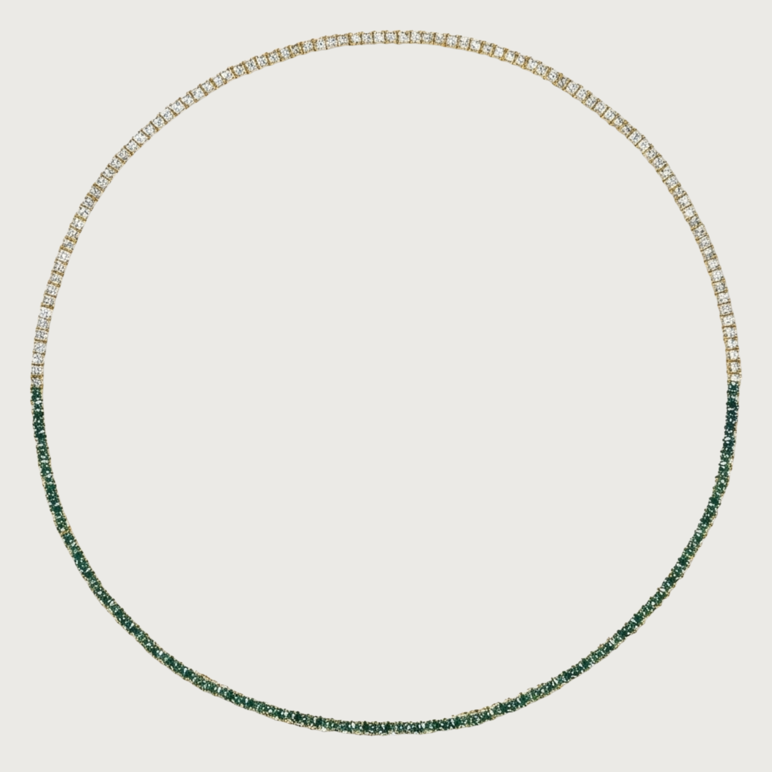 Diamond and Emerald Tennis Necklace