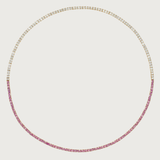 Pink Sapphire and Diamond Tennis Necklace