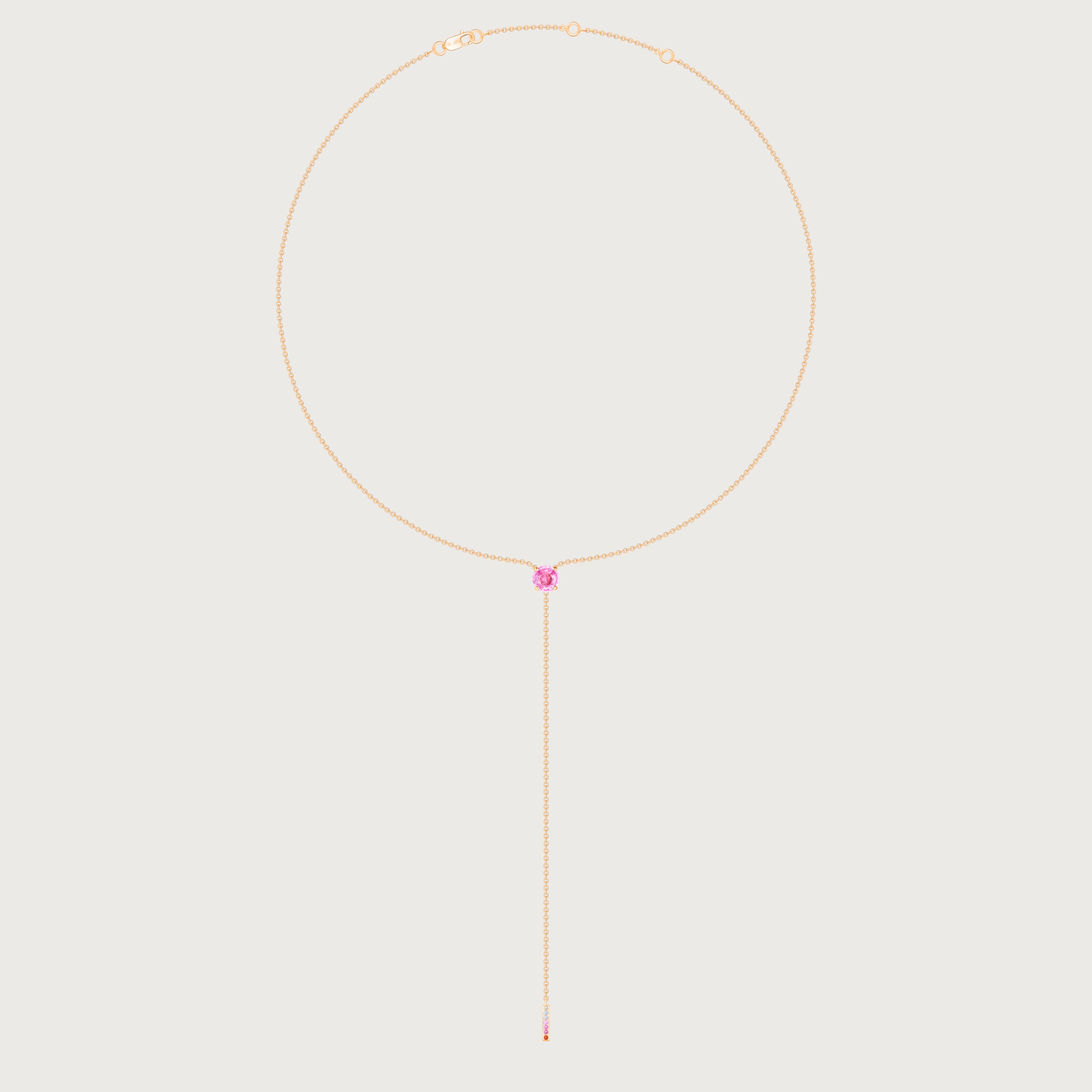 The Anima Round Pink Sapphire Necklace