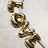 Bubble Letter Necklace with Scoubidou String