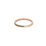 The Journey Ring Diamond and Emerald in 18K Rose Gold