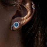 The Journey Hoops Diamond and Blue Sapphire in 18K White Gold