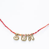 Bubble Letter Necklace with Macrame String