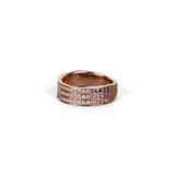 The Triple Primary Colours Journey Ring Diamond and Blue, Pink and Yellow Sapphire in 18K Rose Gold