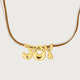 Bubble Letter Necklace with Scoubidou/Leather/Suede String