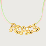 Bubble Letter Necklace with Scoubidou/Leather/Suede String