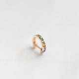 The Journey Hoops Pastel Rainbow in 18K Yellow Gold