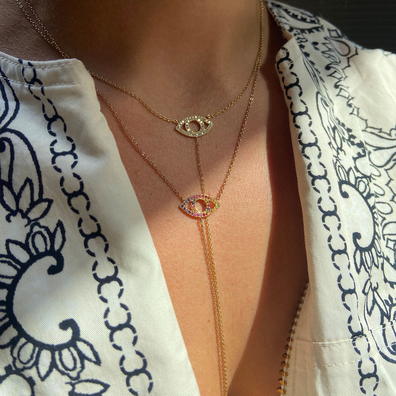 The Anima Diamond Eye Necklace in Yellow Gold