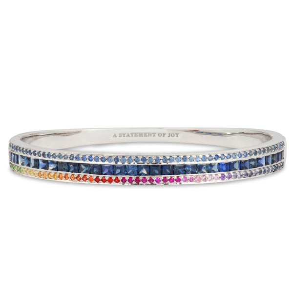 The Sapphire Radiant Union Bracelet in White Gold