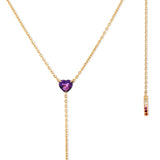 The Anima Amethyst Heart Necklace in 18K Rose Gold