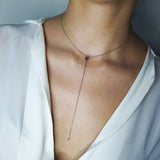 The Anima Amethyst Heart Necklace in 18K Rose Gold