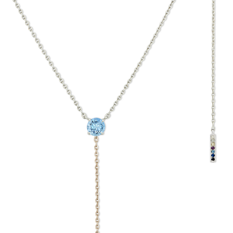 The Anima Aquamarine Necklace in White Gold