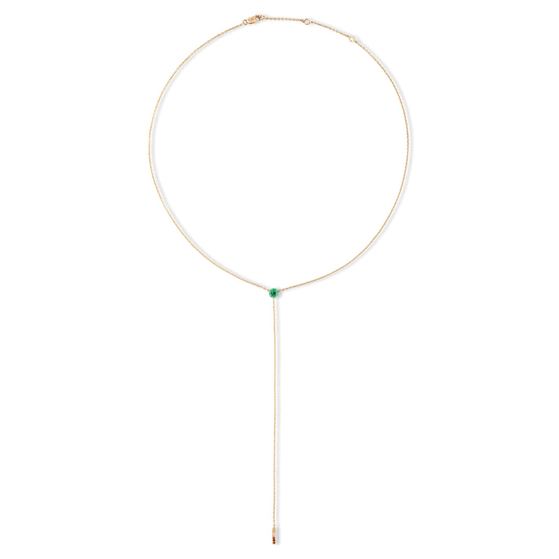 The Anima Emerald Necklace in Rose Gold