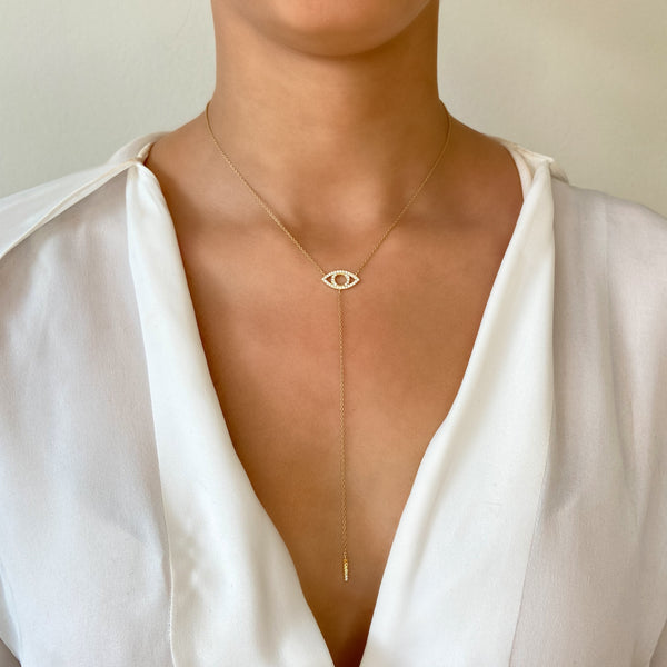 The Anima Diamond Eye Necklace in Yellow Gold