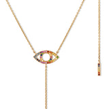 The Anima Rainbow Eye Necklace in Rose Gold