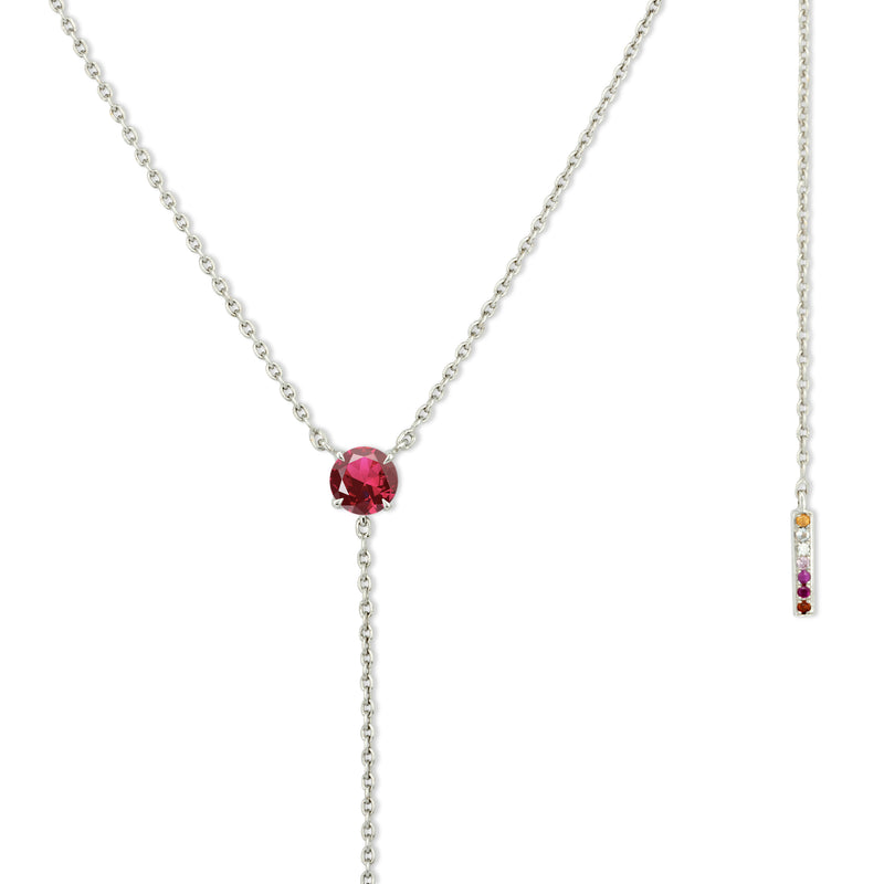 The Anima Garnet Necklace in White Gold