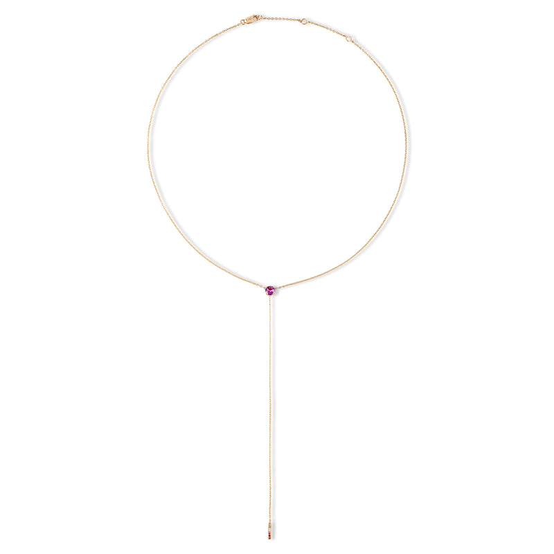 The Anima Pink Sapphire Necklace in Rose Gold