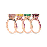 The Chroma Pink Tourmaline Cocktail Ring in 18K Rose Gold