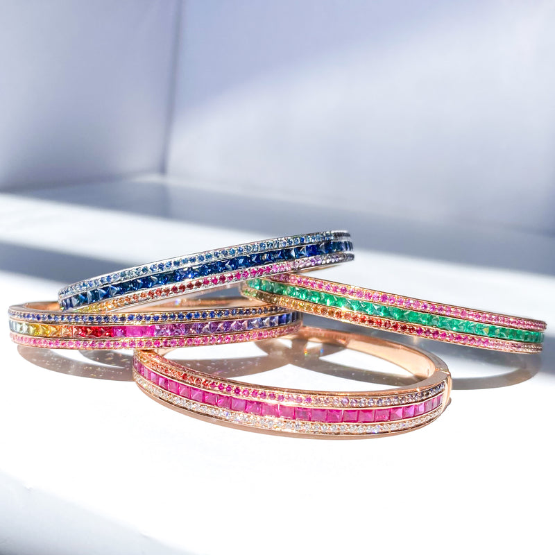 The Emerald Radiant Union Bracelet in Rose Gold