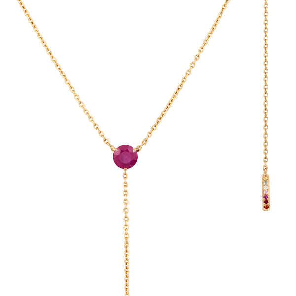 The Anima Ruby Necklace in Rose Gold