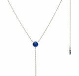 The Anima Blue Sapphire Necklace in White Gold