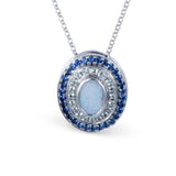 The Alice Blue Opal, Aquamarine and Blue Sapphire Eclipse in 18K White Gold