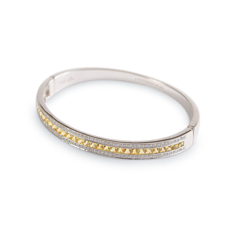 The Yellow Sapphire Union Bracelet in White Gold