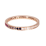 The Journey Ring Diamond and Rainbow in 18K Rose Gold