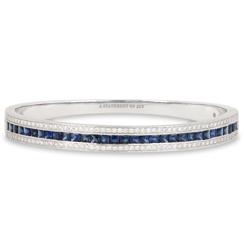The Blue Sapphire Union Bracelet in White Gold