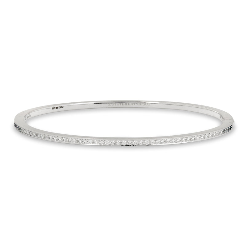 The Diamond and Blue Sapphire Journey Bracelet in White Gold