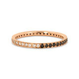 The Journey White Diamond and Black Diamond Ring in Rose Gold