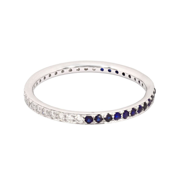 The Journey Diamond and Blue Sapphire Ring in White Gold