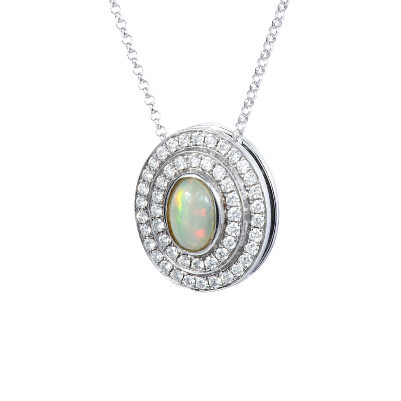 The Alice White Opal Cabochon and Diamonds Eclipse