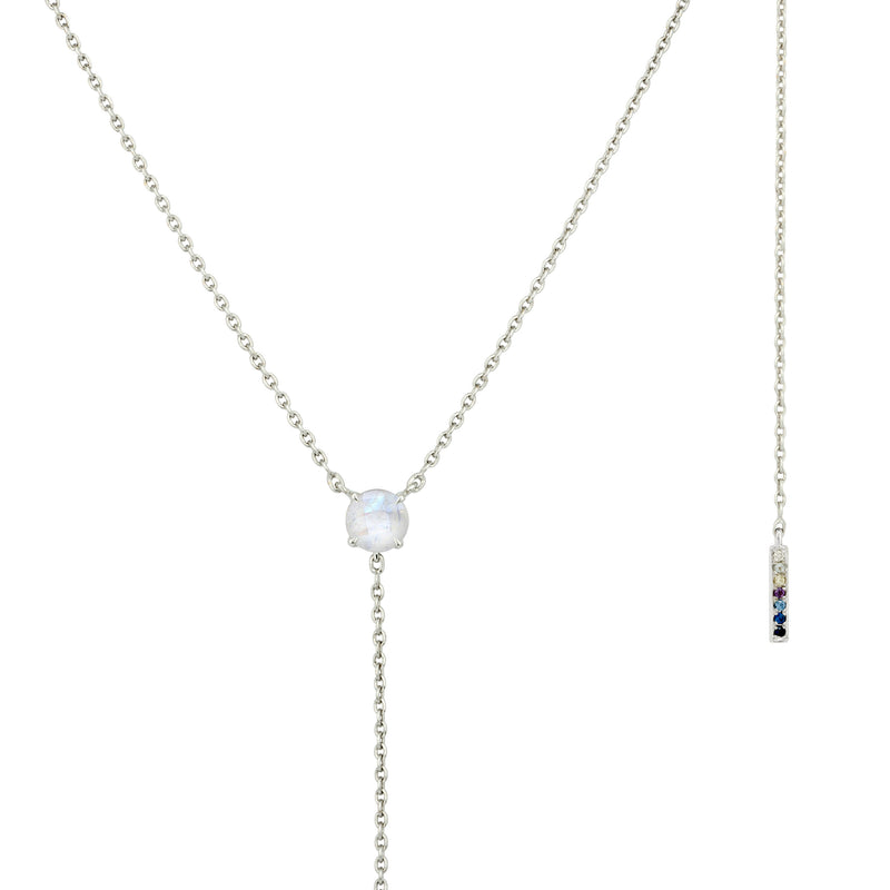The Anima Moonstone Necklace in White Gold